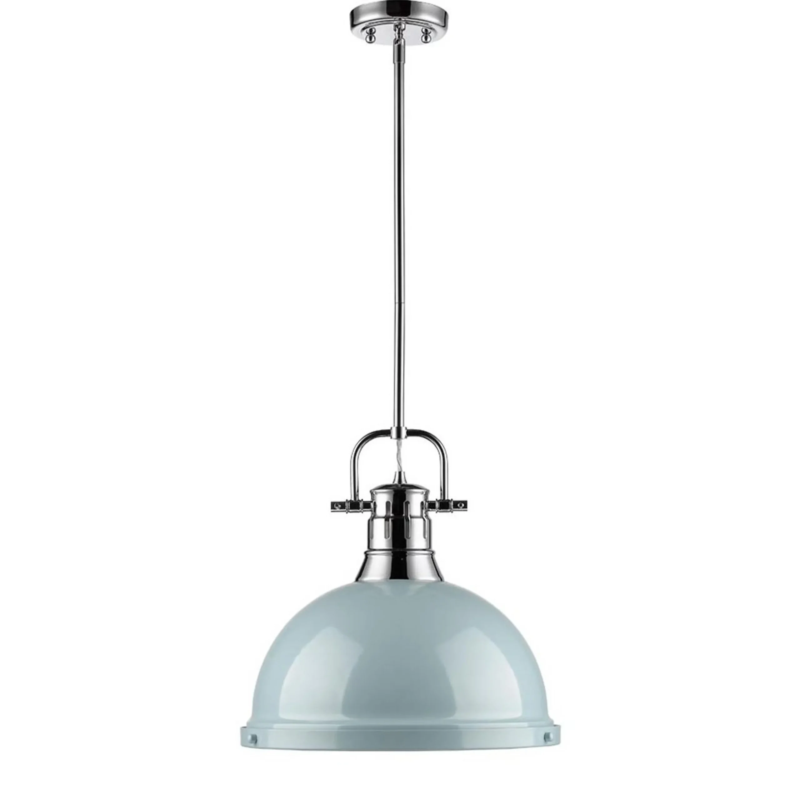 Classic Dome Shade Pendant Light with Rod - Large