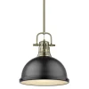 Classic Dome Shade Pendant Light with Rod - Large