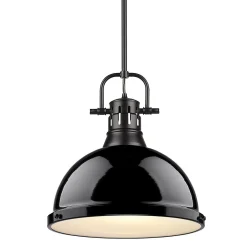 Classic Dome Shade Pendant Light with Rod - Large