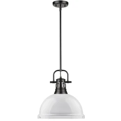 Classic Dome Shade Pendant Light with Rod - Large