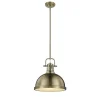 Classic Dome Shade Pendant Light with Rod - Large