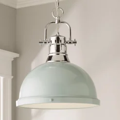 Classic Dome Shade Pendant Light with Chain - Large