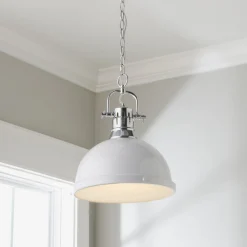 Classic Dome Shade Pendant Light with Chain - Large