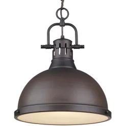 Classic Dome Shade Pendant Light with Chain - Large