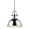 Classic Dome Shade Pendant Light with Chain - Large