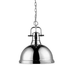 Classic Dome Shade Pendant Light with Chain - Large