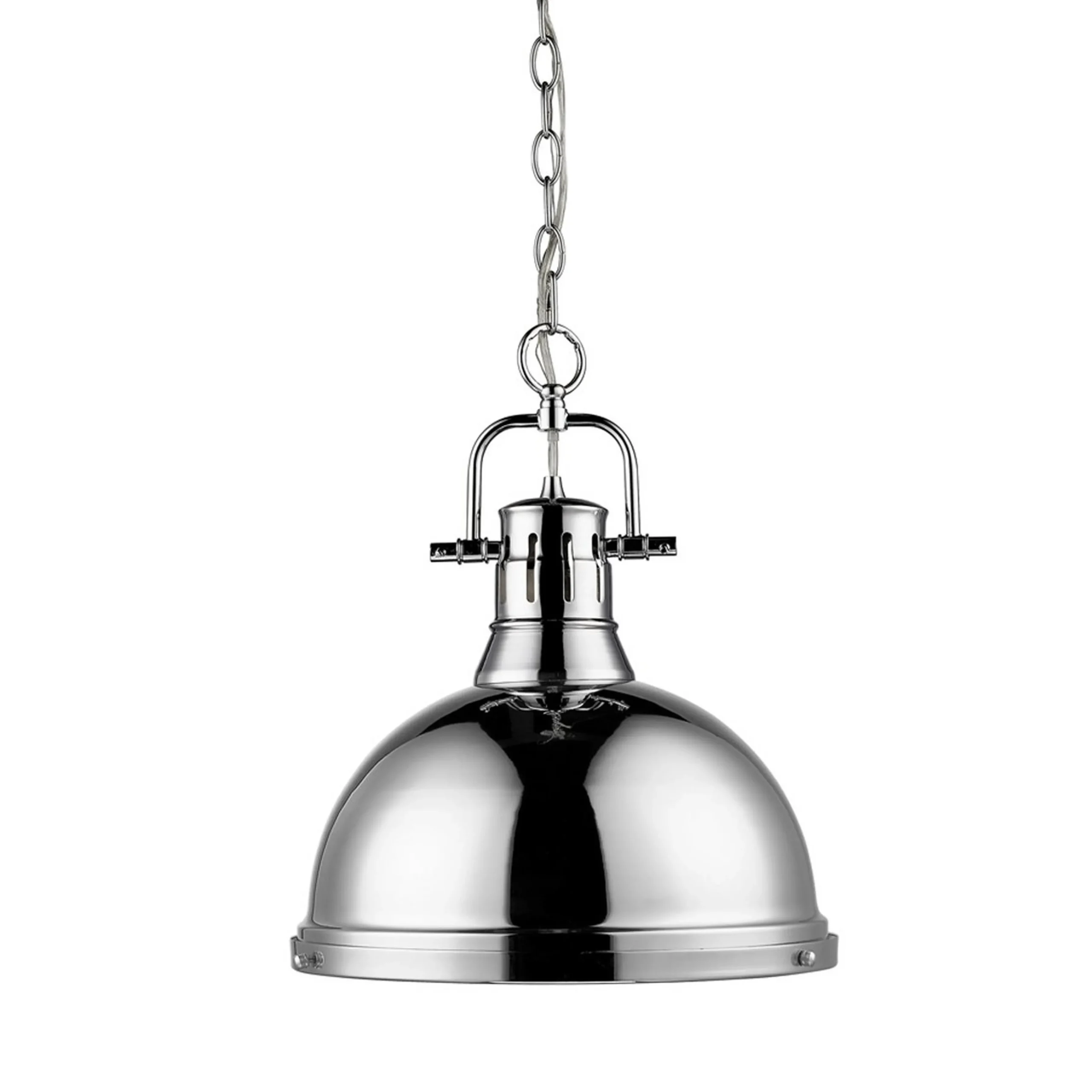 Classic Dome Shade Pendant Light with Chain - Large