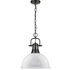 Classic Dome Shade Pendant Light with Chain - Large