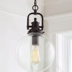 Clear Glass Globe Industrial Pendant