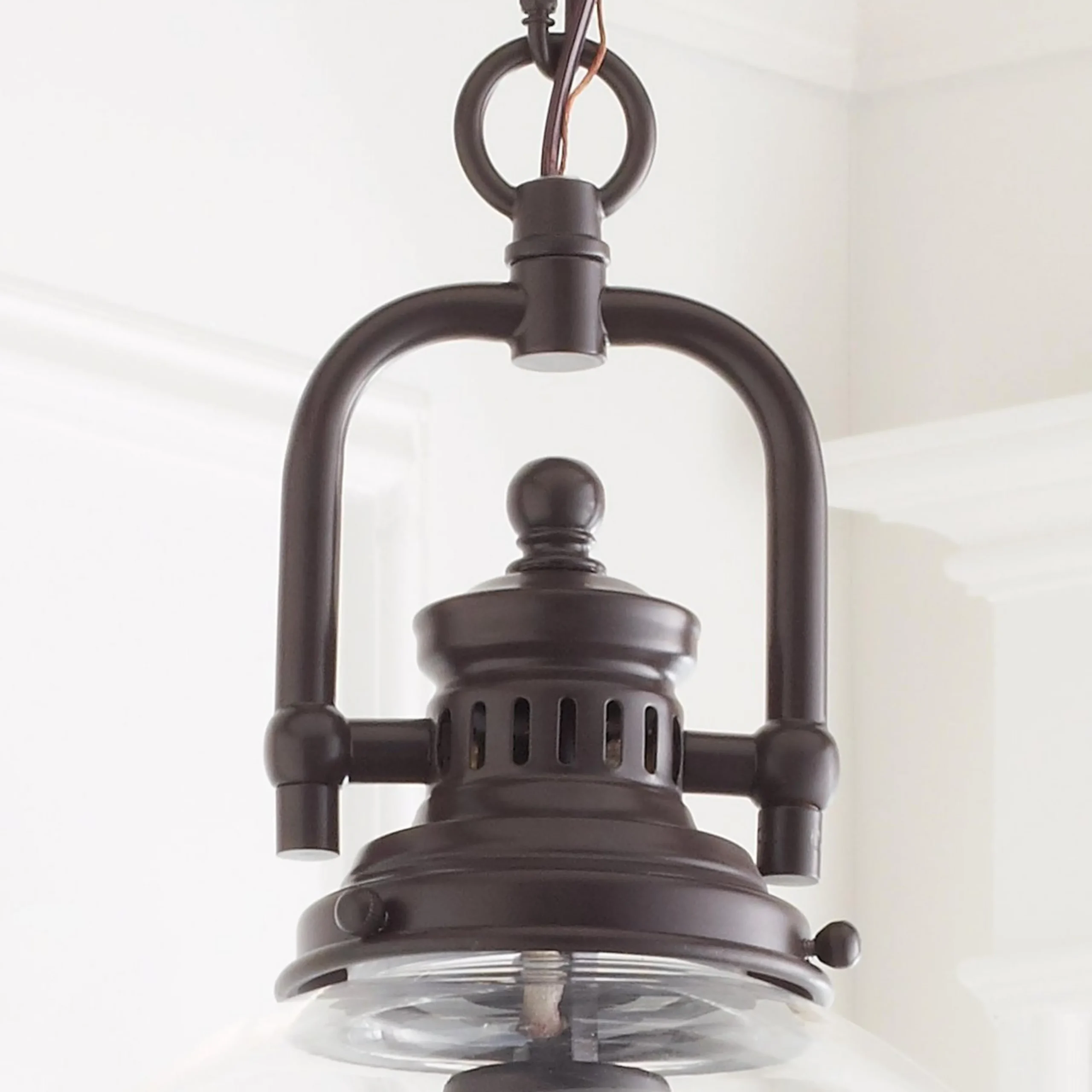 Clear Glass Globe Industrial Pendant