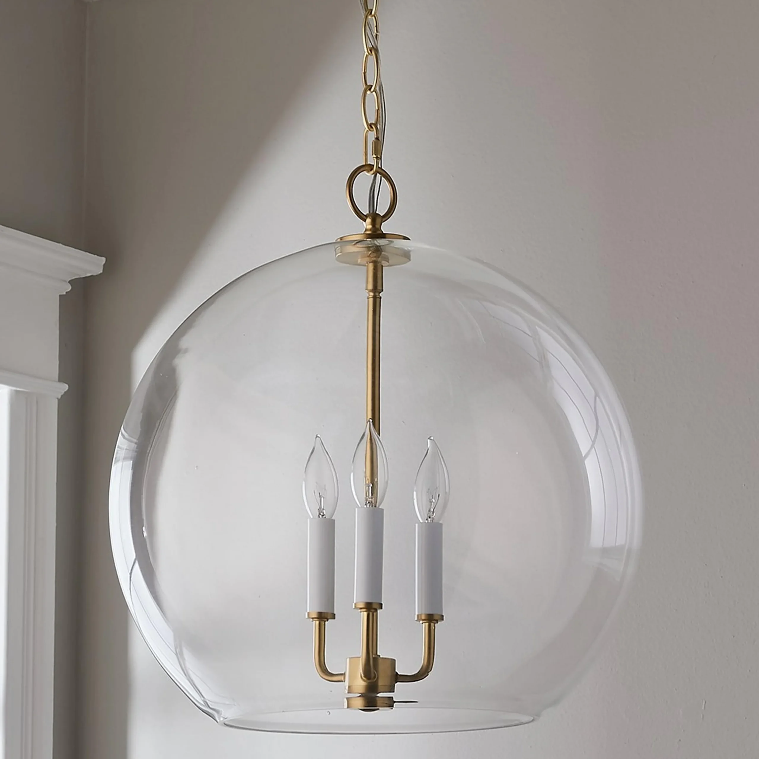 Clear Glass Sphere Chandelier