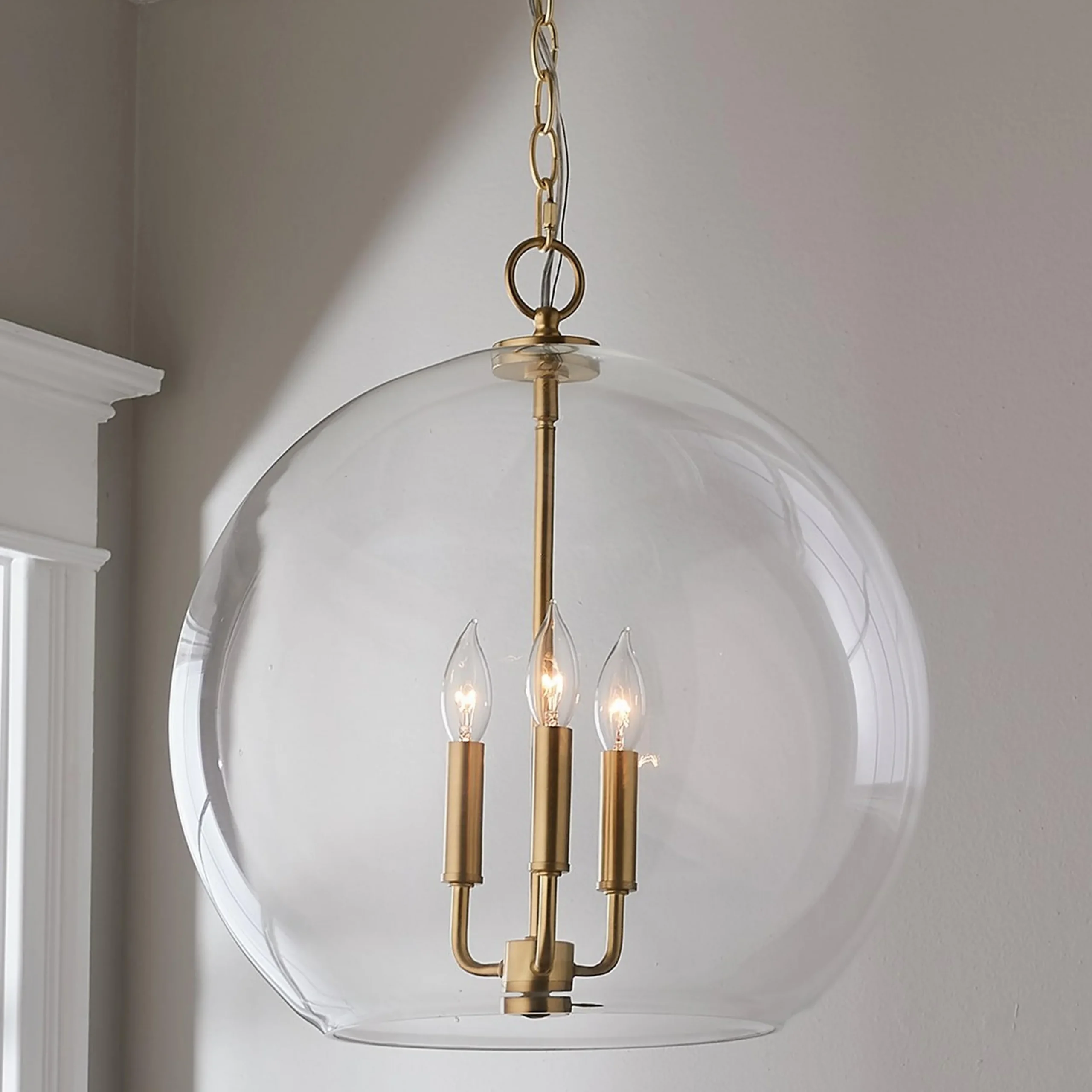 Clear Glass Sphere Chandelier