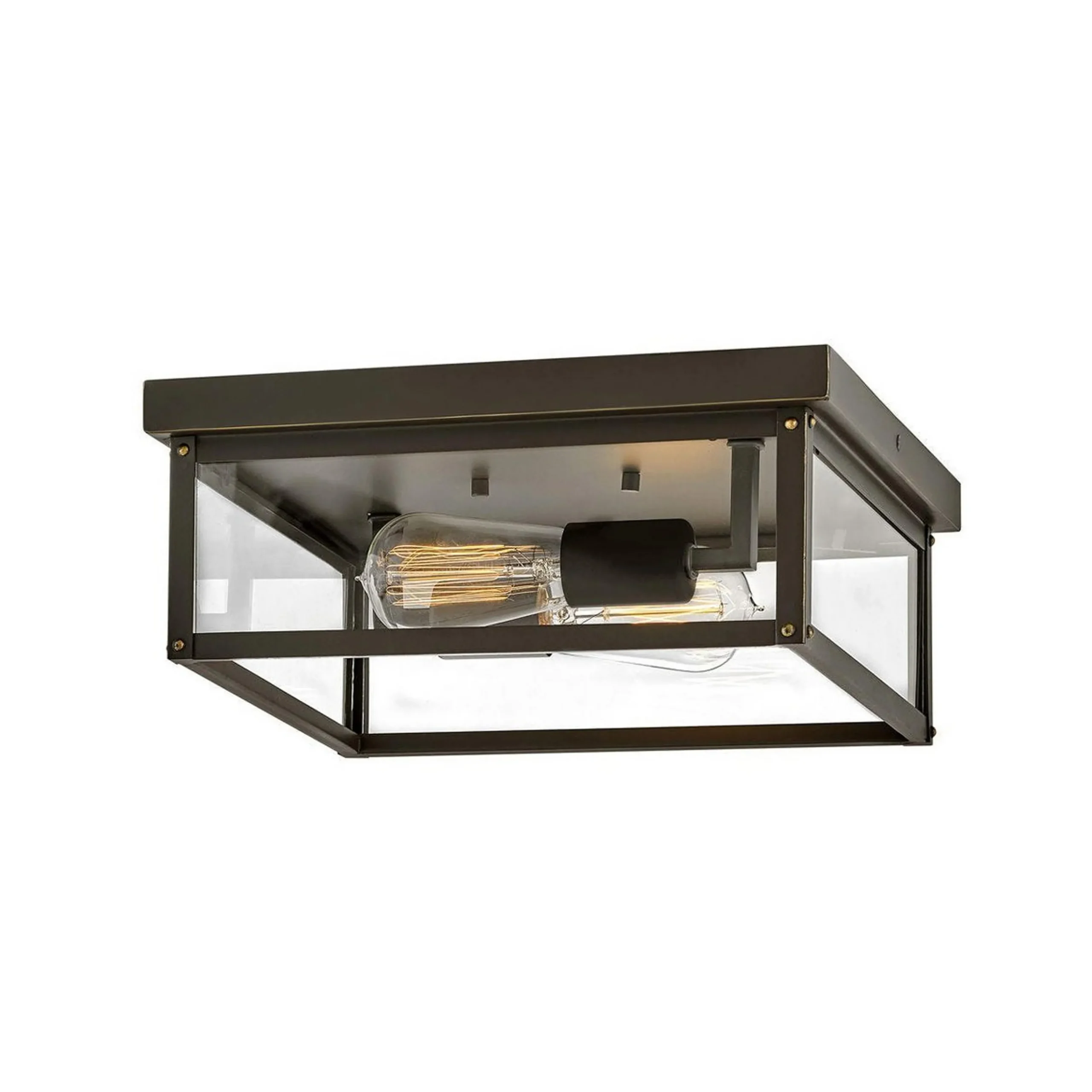 Clear Glass Square Outdoor Ceiling Light
