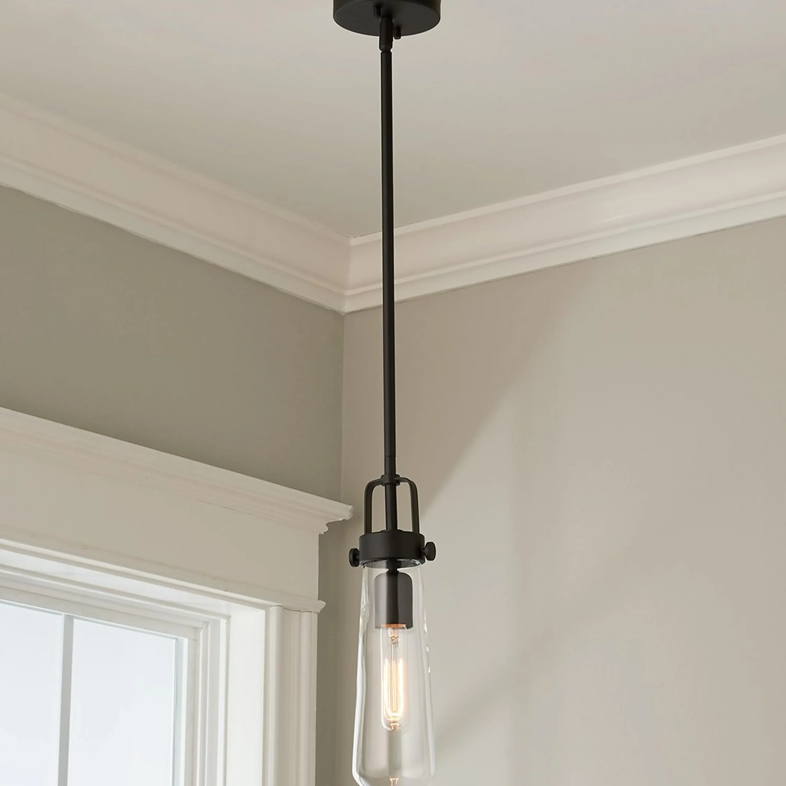 Clear Glass Vial Pendant Light