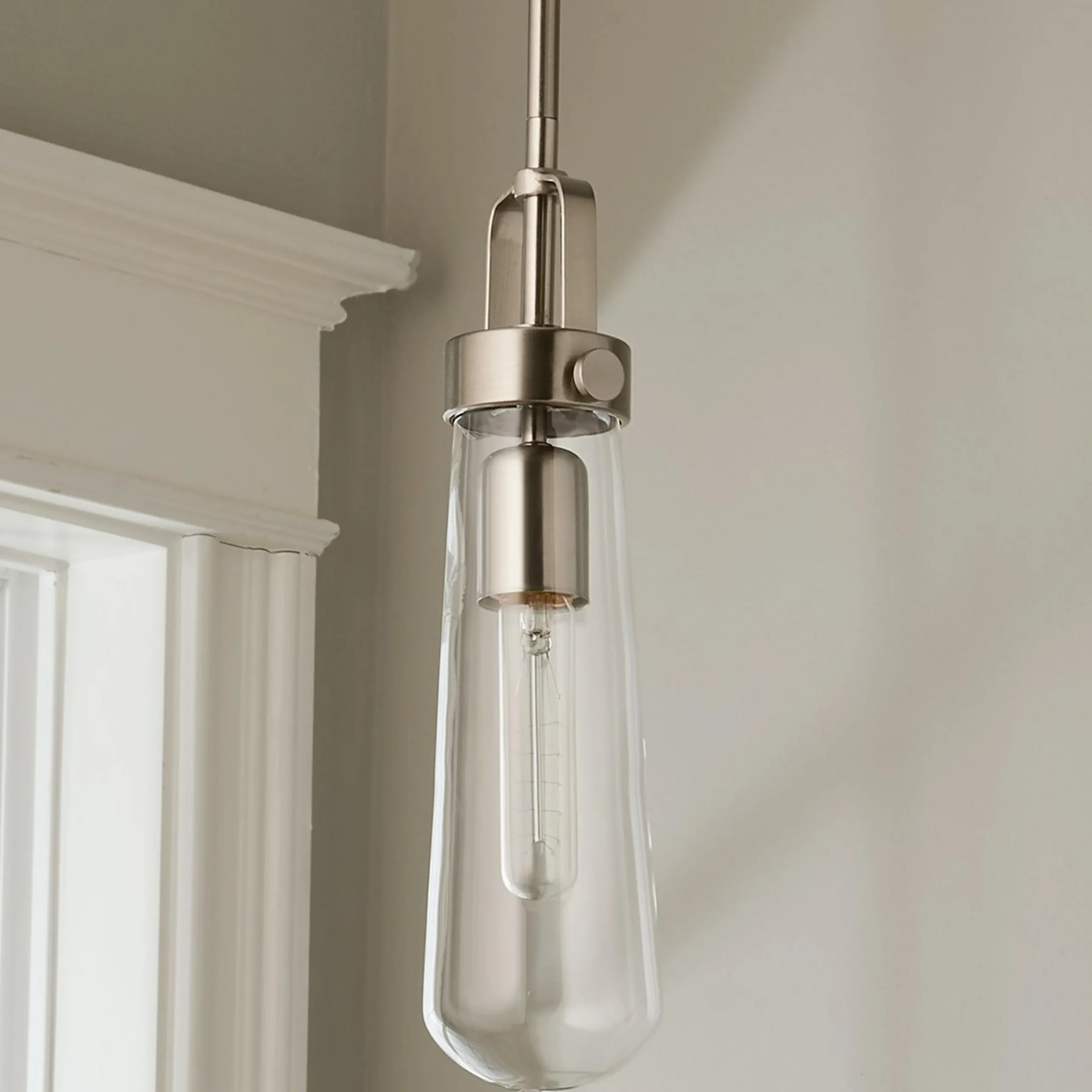 Clear Glass Vial Pendant Light
