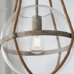 Coastal Cottage Rope Globe Pendant