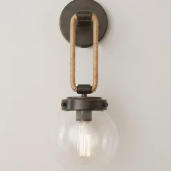 Coastal Cottage Rope Globe Sconce