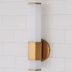 Contemporary Hexagon LED Bath Sconce
