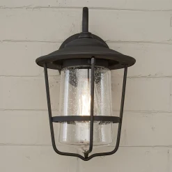 Contemporary Seeded Glass Outdoor Sconce - Small