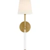 Contemporary Shaded Rod Rechargeable LED Cordless Sconce