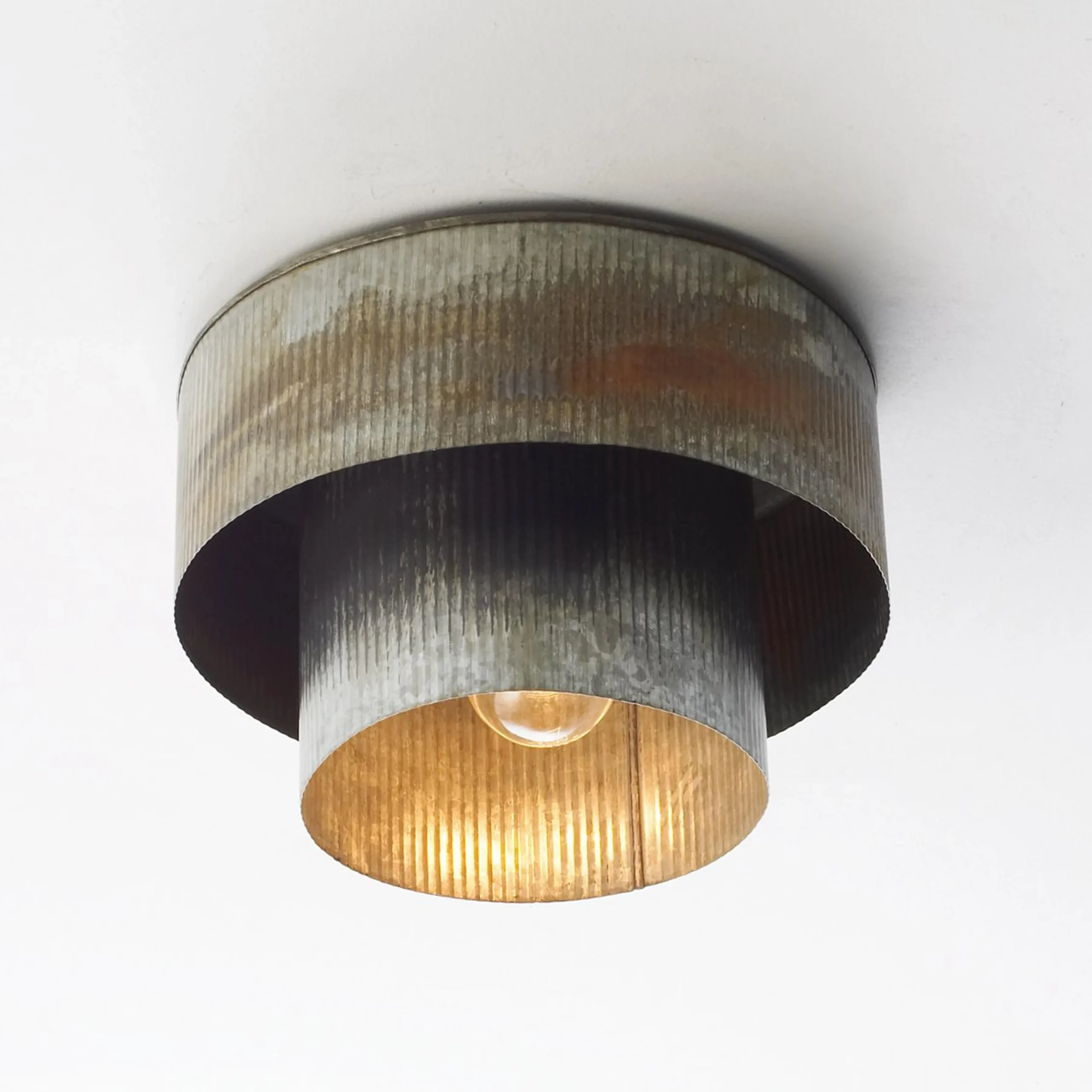 Corrugated Tin Drum Ceiling Light