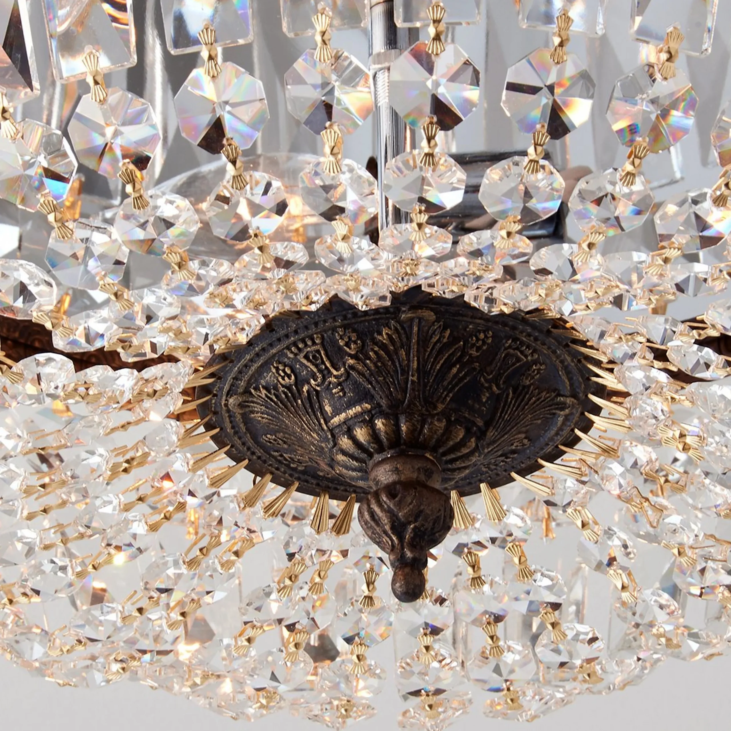 Cut Crystal Basket Ceiling Light - Large
