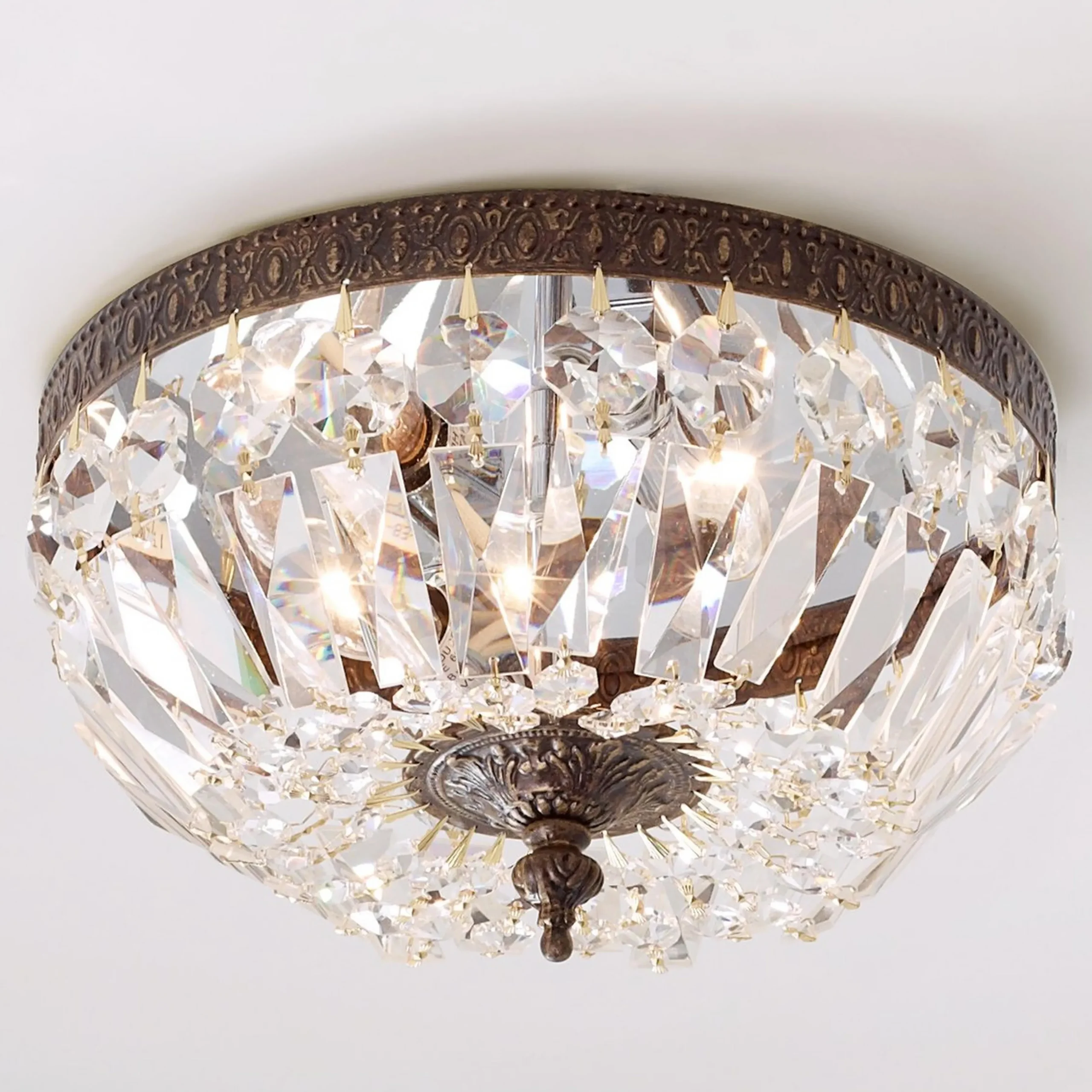 Cut Crystal Basket Ceiling Light - Small