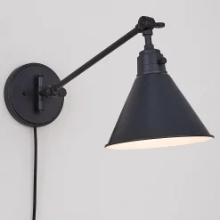 Cyrus Straight Swing Arm Sconce - Metal Shade