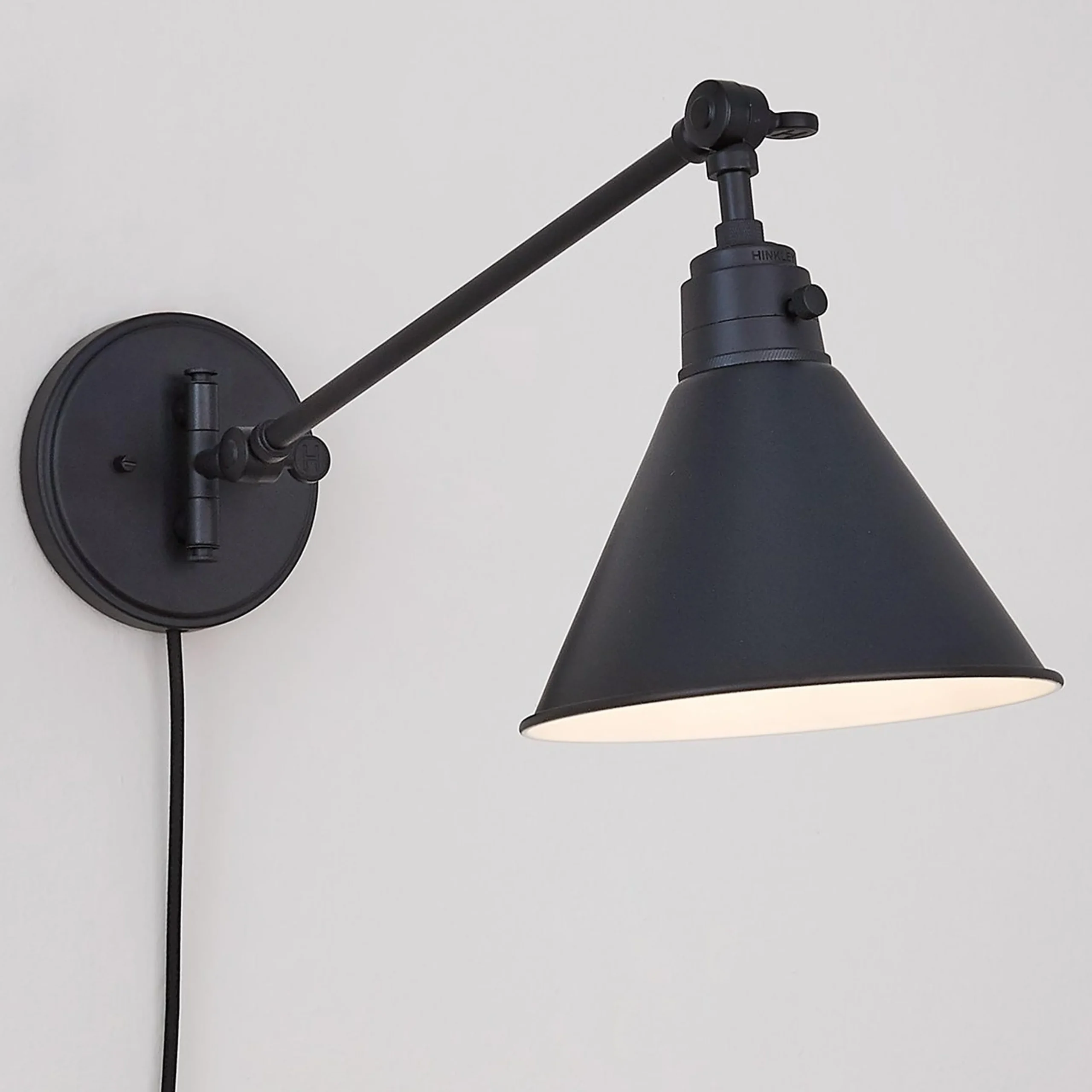 Cyrus Straight Swing Arm Sconce - Metal Shade