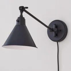 Cyrus Straight Swing Arm Sconce - Metal Shade