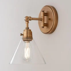 Cyrus Swing Arm Sconce - Glass Shade