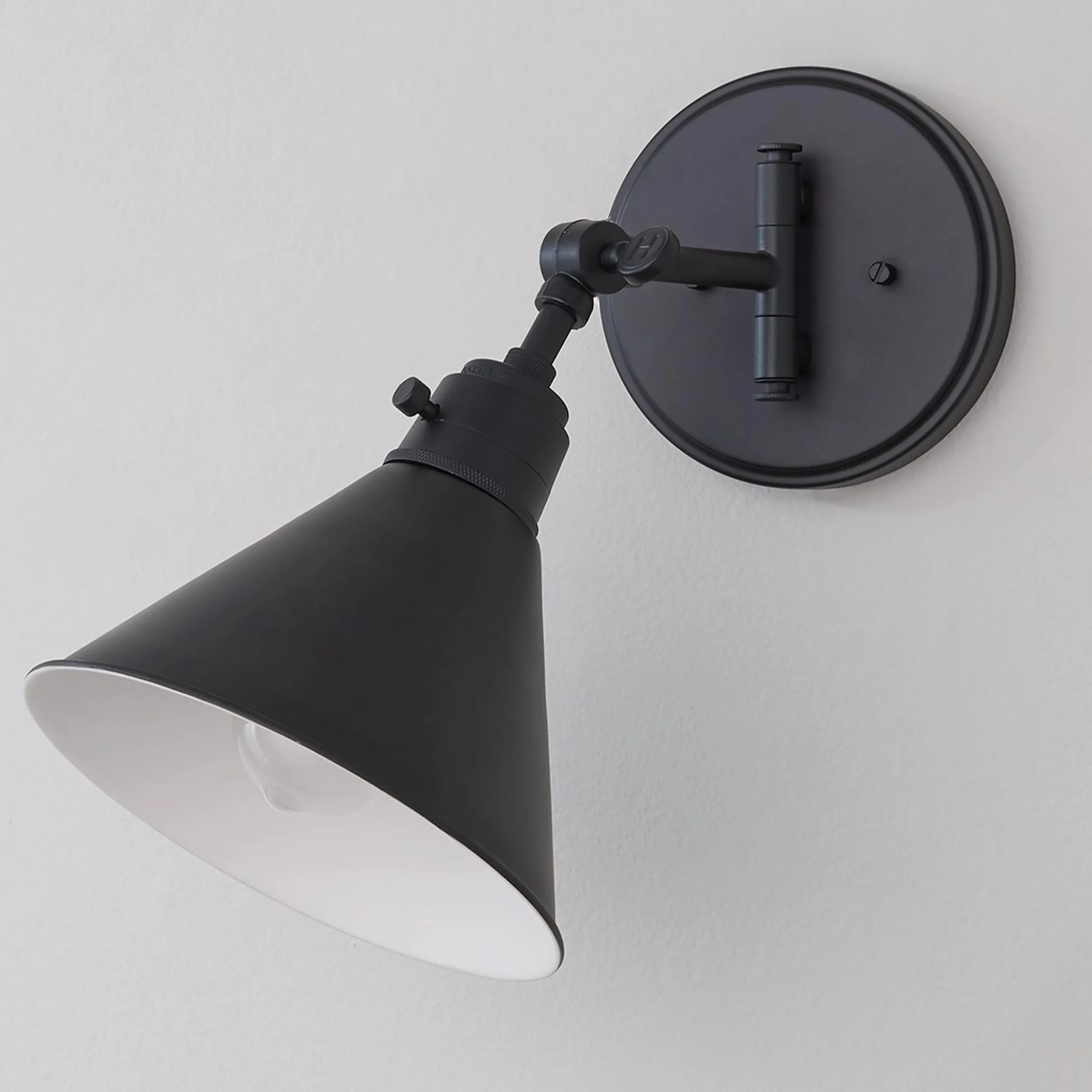 Cyrus Swing Arm Sconce - Metal Shade