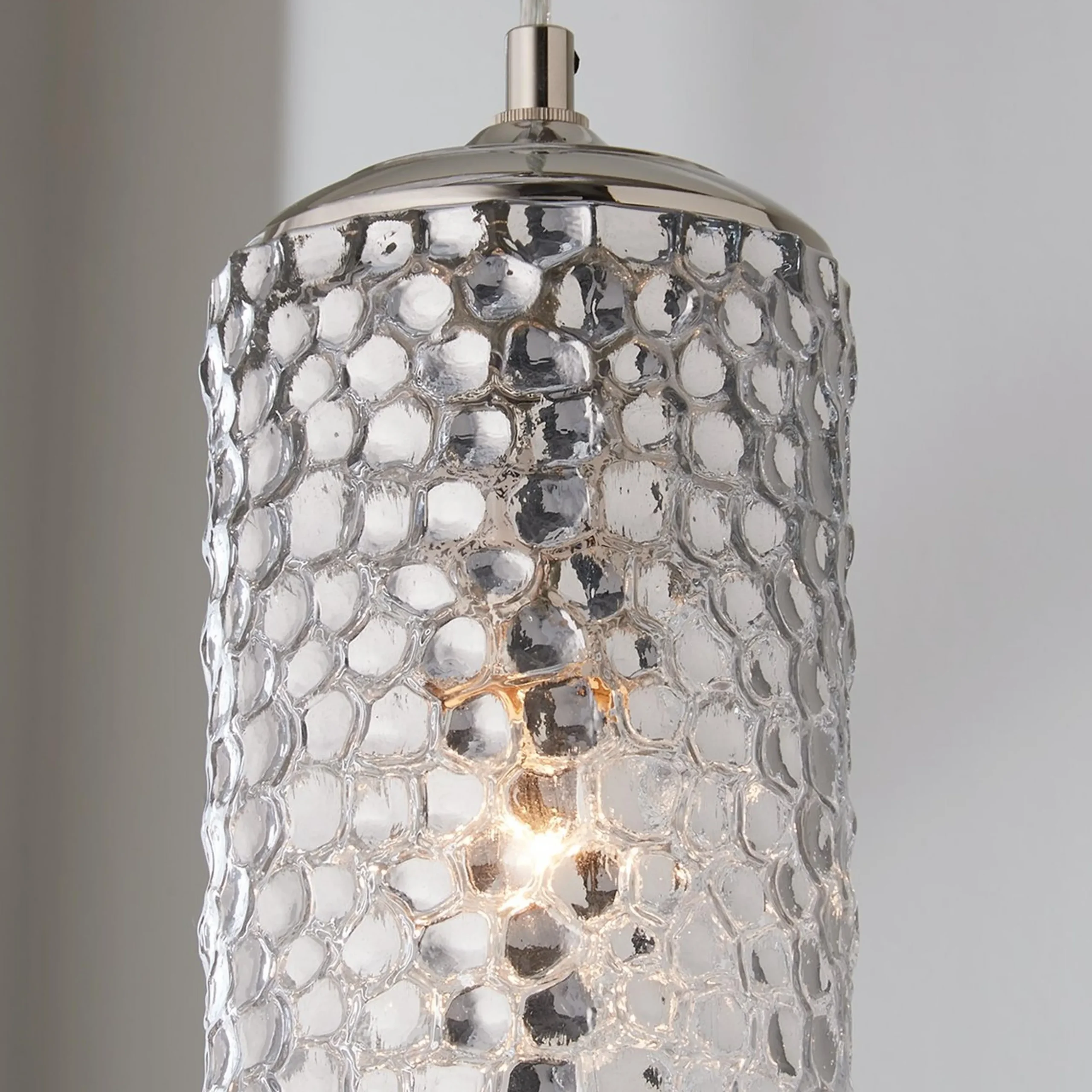 Dimple Cylinder Glass Pendant