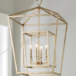 Distressed Geometric Flare Lantern