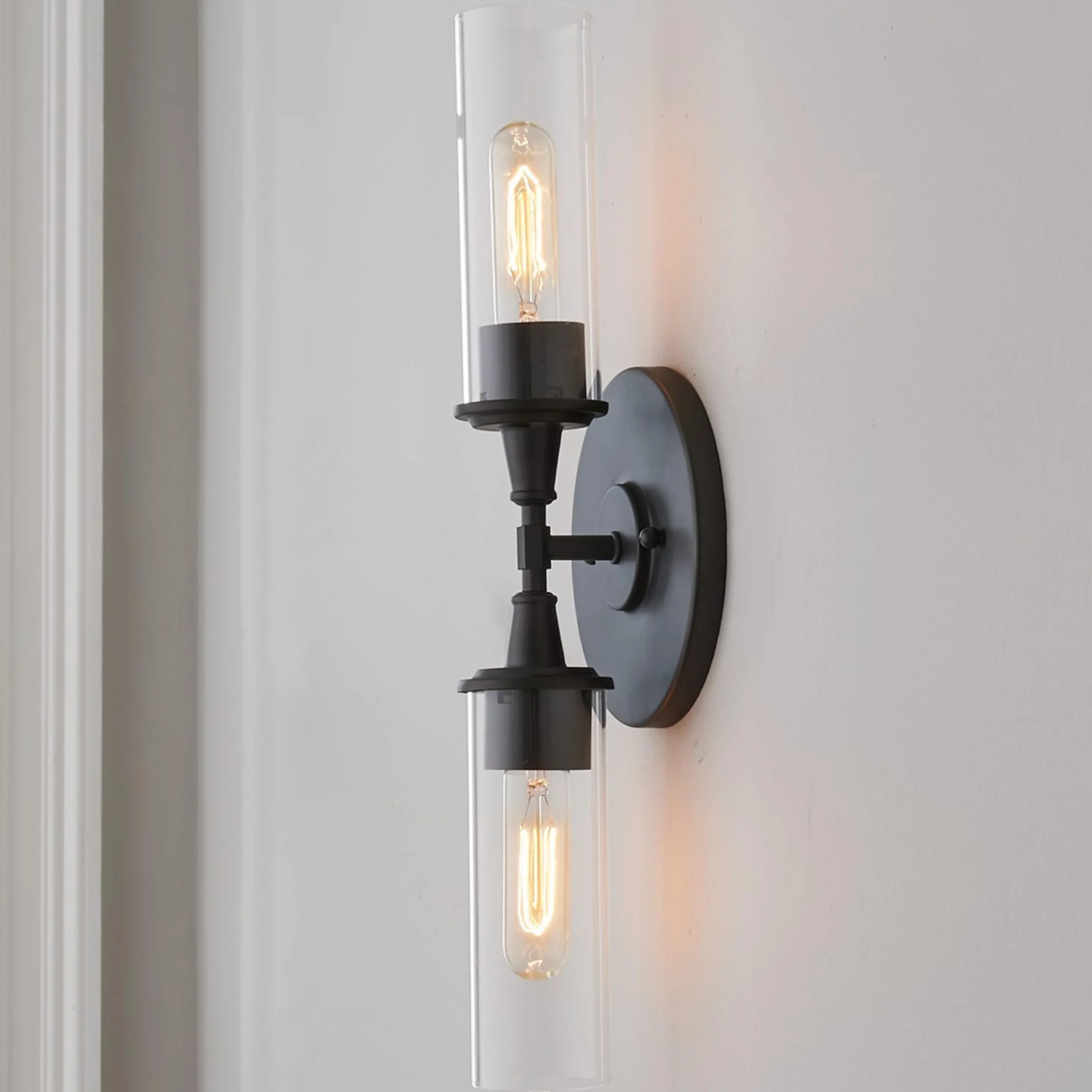 Double Bullet Glass Sconce