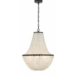 Elegant Capiz Shell Basket Chandelier
