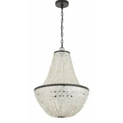 Elegant Capiz Shell Basket Chandelier