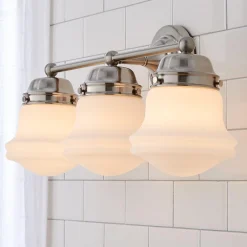 Ethel School Haus Opal Glass Vanity Light - 3 Light
