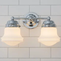 Ethel School Haus Opal Glass Vanity Light - 2 Light