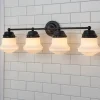 Ethel School Haus Opal Glass Vanity Light - 4 Light