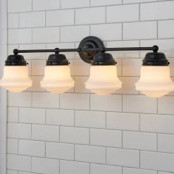 Ethel School Haus Opal Glass Vanity Light - 4 Light