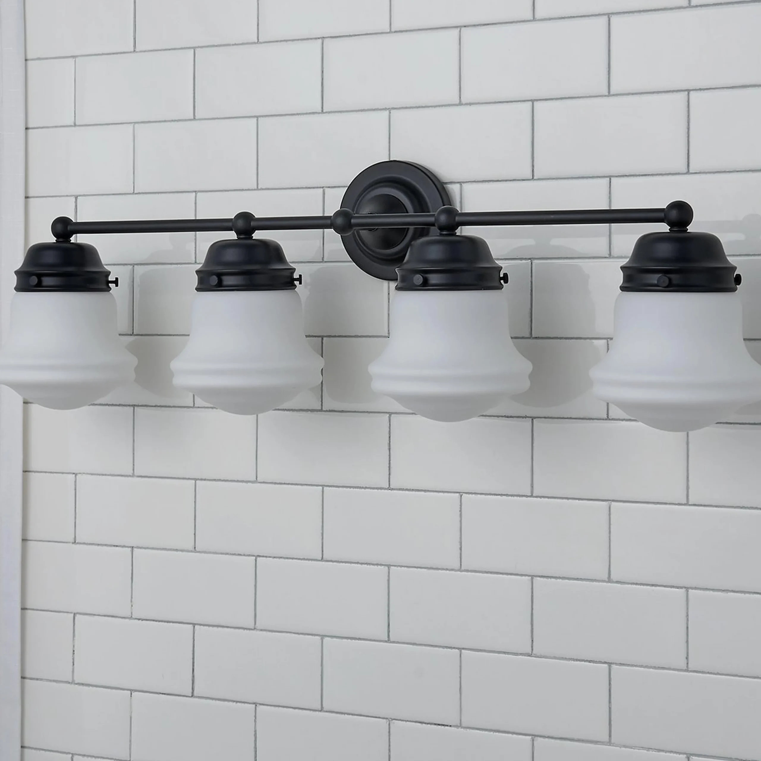 Ethel School Haus Opal Glass Vanity Light - 4 Light