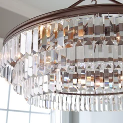Faceted Glass Layered Chandelier - 30