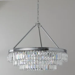 Faceted Glass Layered Chandelier - 25"