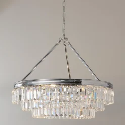 Faceted Glass Layered Chandelier - 25