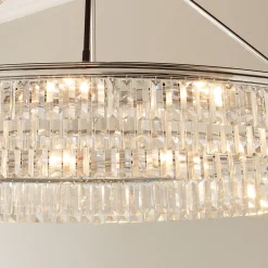 Faceted Glass Layered Island Chandelier