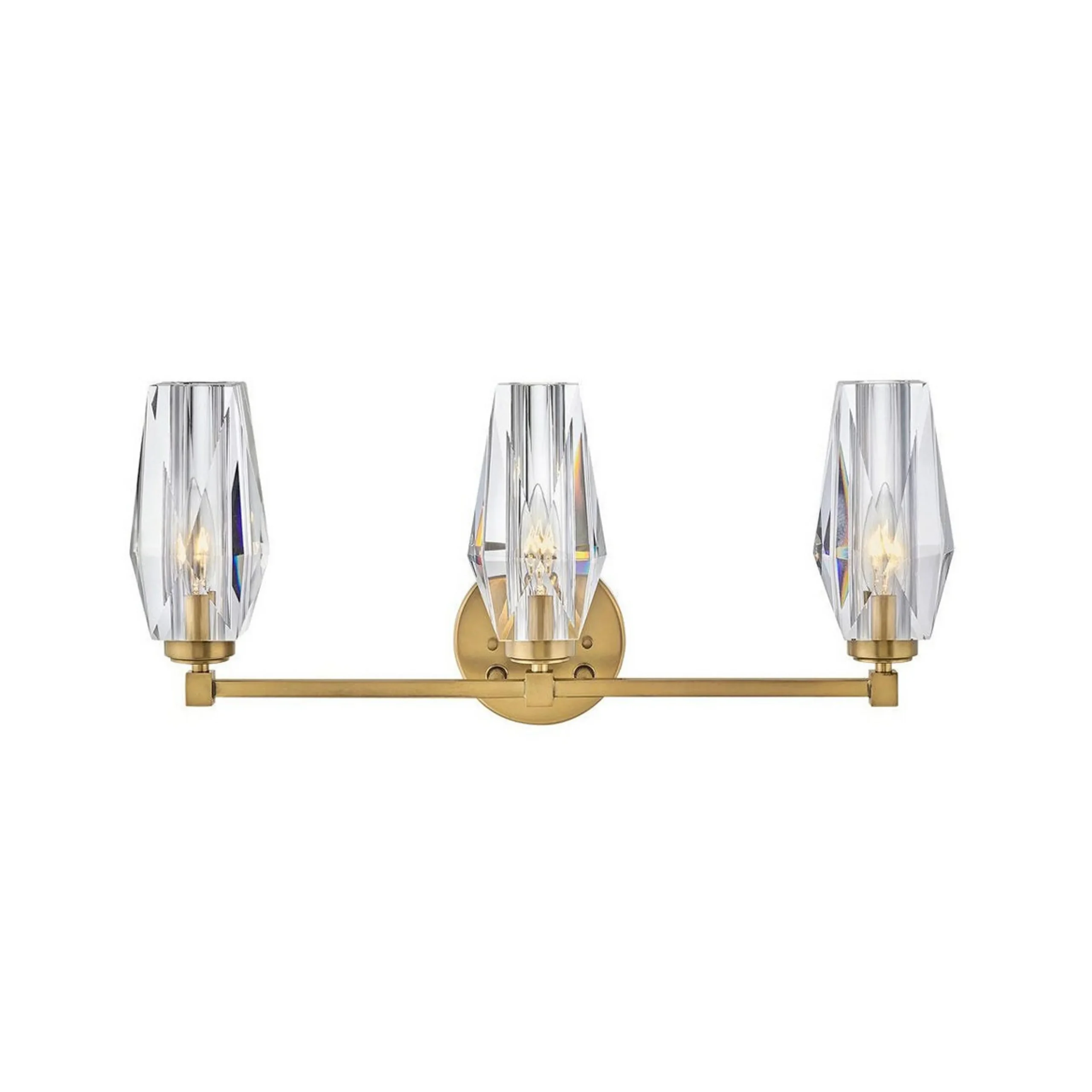 Faceted Glass Tulip Vanity Light - 3 Light