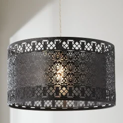 Filigree Lotus Metal Shade Pendant