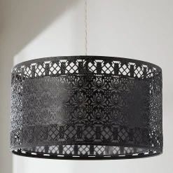 Filigree Lotus Metal Shade Pendant
