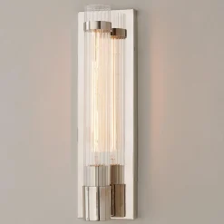 Fluted Cylinder Glass Sconce
